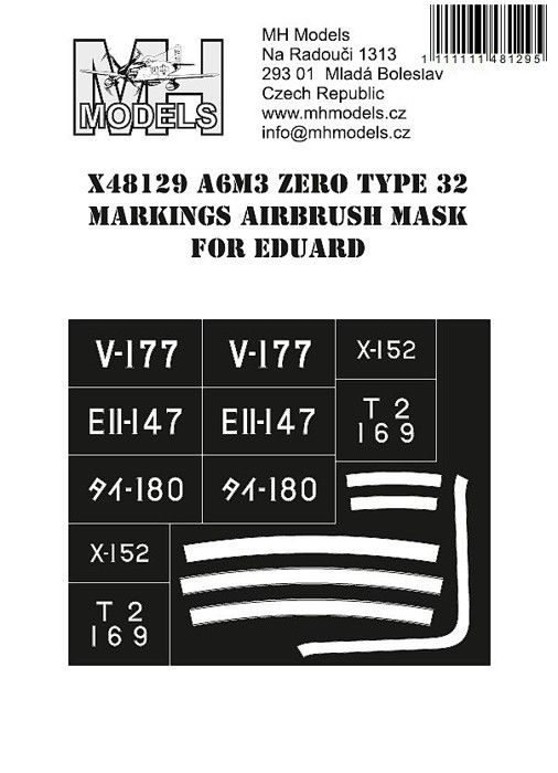 1:48 A6M3 Zero Type 32 Markings airbrush mask