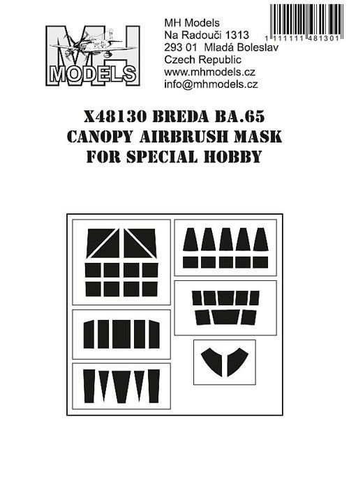 1:48 Breda Ba.65 canopy airbrush mask