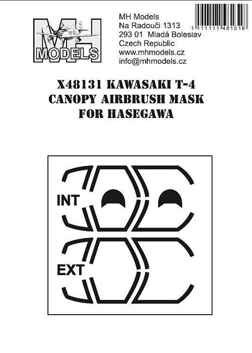 1:48 Kawasaki T-4 canopy airbrush mask