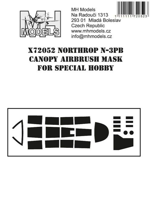1:72 Northrop N3PB Canopy airbrush mask