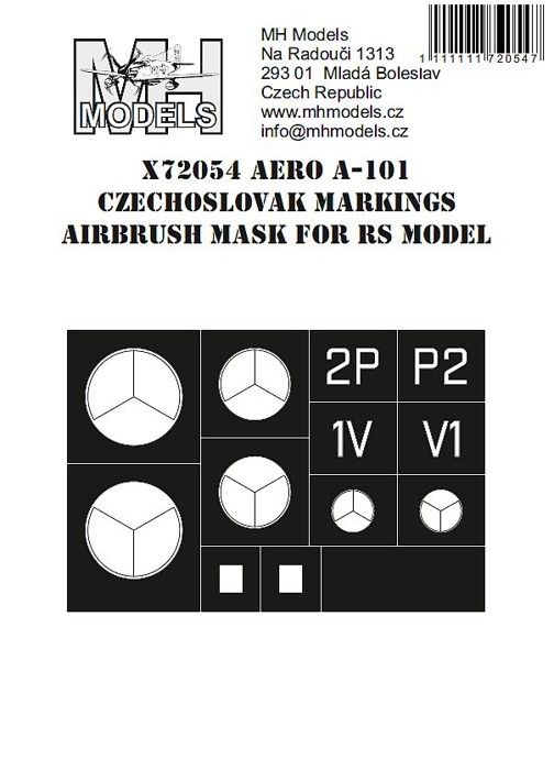 1:72 Aero A-101 Czechoslovak markings airbrush mask