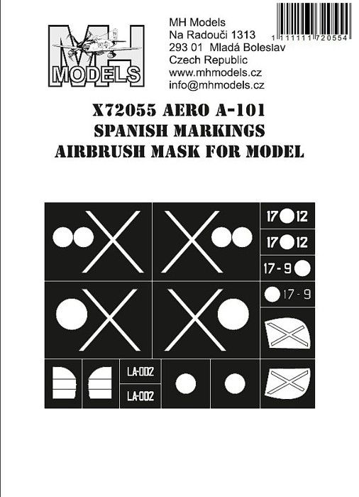 1:72 Aero A-101 Spanish markings airbrush mask