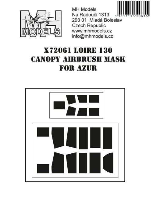 1:72 Loire 130 canopy airbrush mask