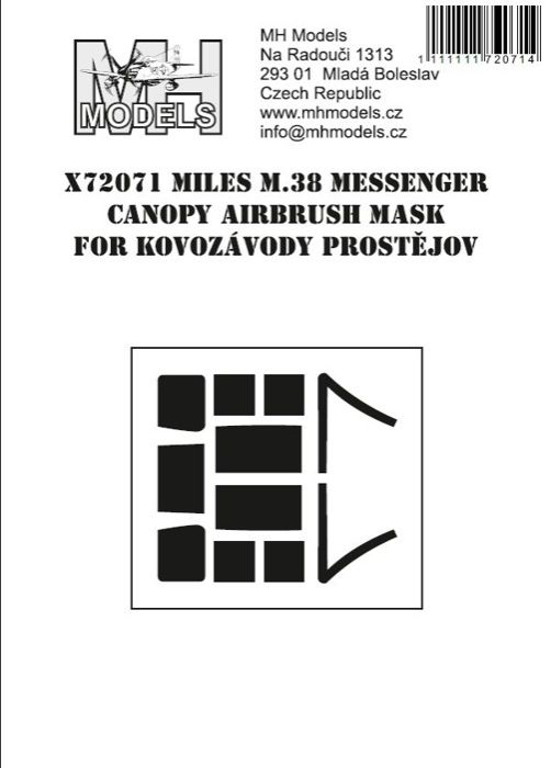 1:72 Miles M.38 Messenger canopy airbrush mask