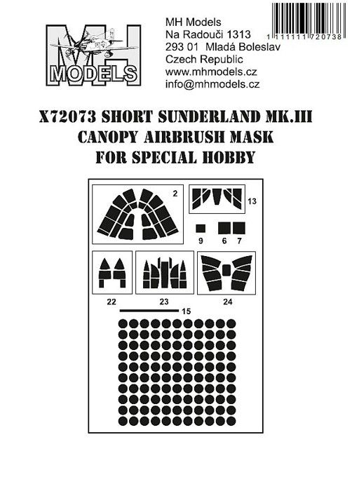 1:72 Short Sunderland Mk.III Canopy airbrush mask