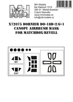 1:72 Dornier Do-18D-2/G-1 canopy airbrush mask