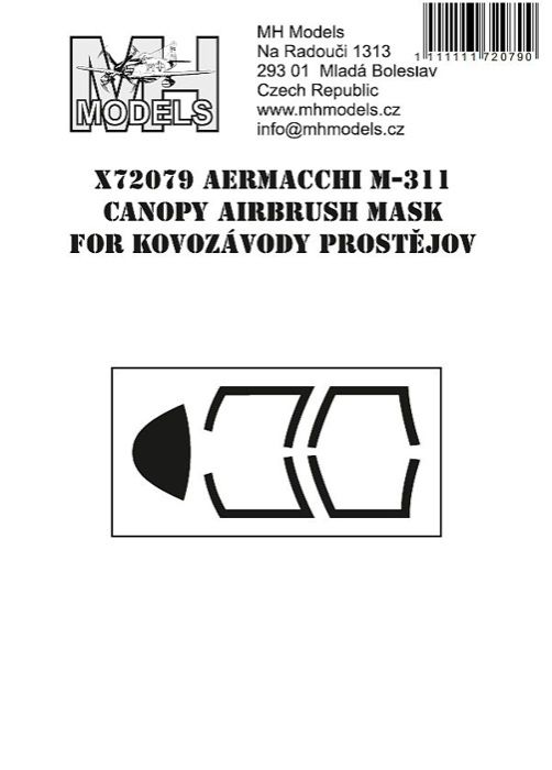 1:72 Aermacchi M-311 canopy airbrush mask