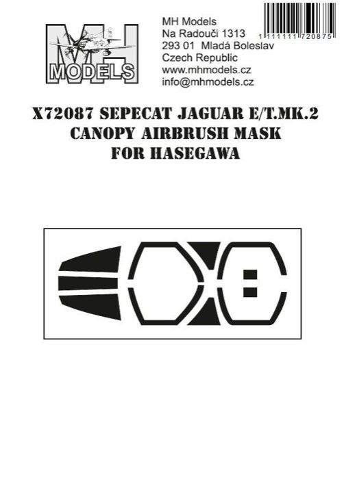 1:72 SEPECAT Jaguar E/T.Mk.2 canopy airbrush mask