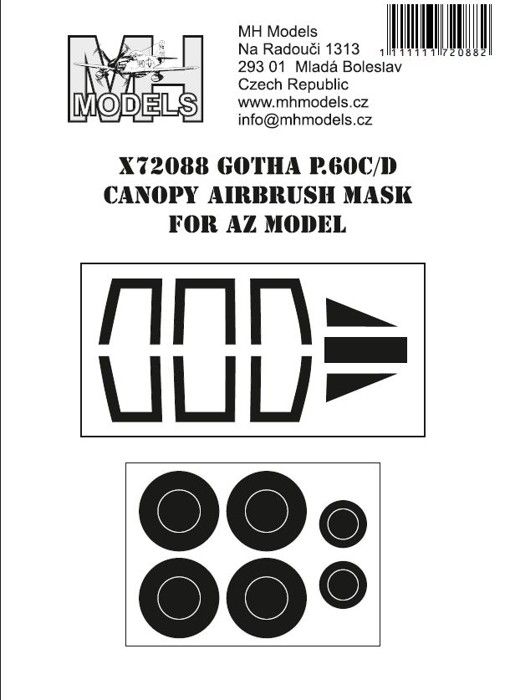 1:72 Gotha P.60C/D canopy airbrush mask