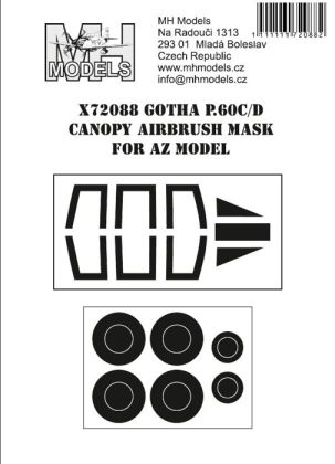 1:72 Gotha P.60C/D canopy airbrush mask