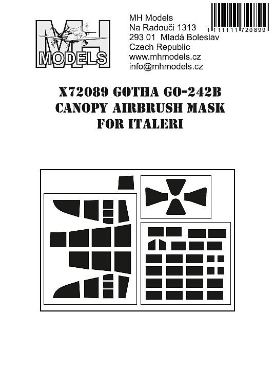 1:72 Gotha Go-242B Canopy Airbrush Mask