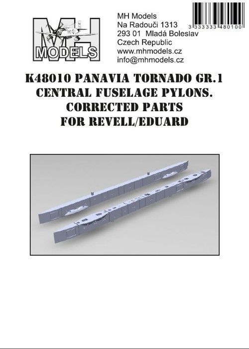 1:48 Panavia Tornado GR.1 central fuselage pylons. Corrected parts