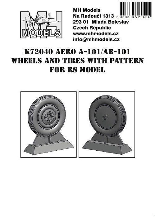 1:72 Aero A-101/Ab-101 Wheels and tires with pattern