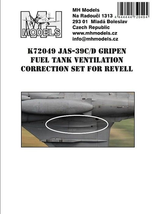 1:72 JAS-39C/D Gripen Fuel tank ventilation . Correction set l.