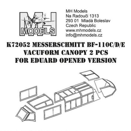 1:72 Messerschmitt Bf-110C/D/E vacuform canopy opened version