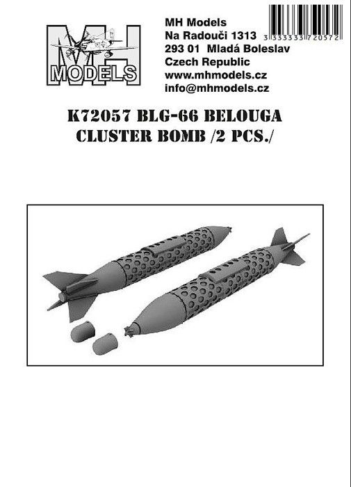 1:72 BLG-66 Belouga Cluster Bomb 2.pcs