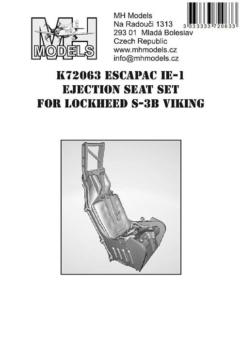 1:72 ESCAPAC IE-1 Ejection Seat Set for Lockheed S-3B Viking