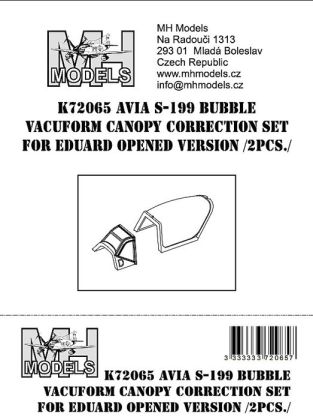 1:72 Avia S-199 Bubble vacuform canopy correction set opened version 2pcs.