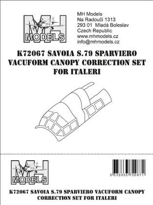 1:72 Savoia S.79 Sparviero vacuform canopy correction set