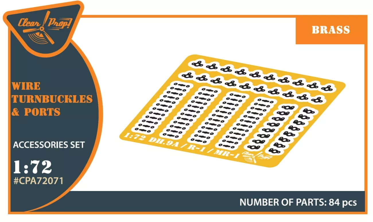 1:72 Wire Turnbuckles and ports PE set CP kits DH.9a/R-1/MR-1
