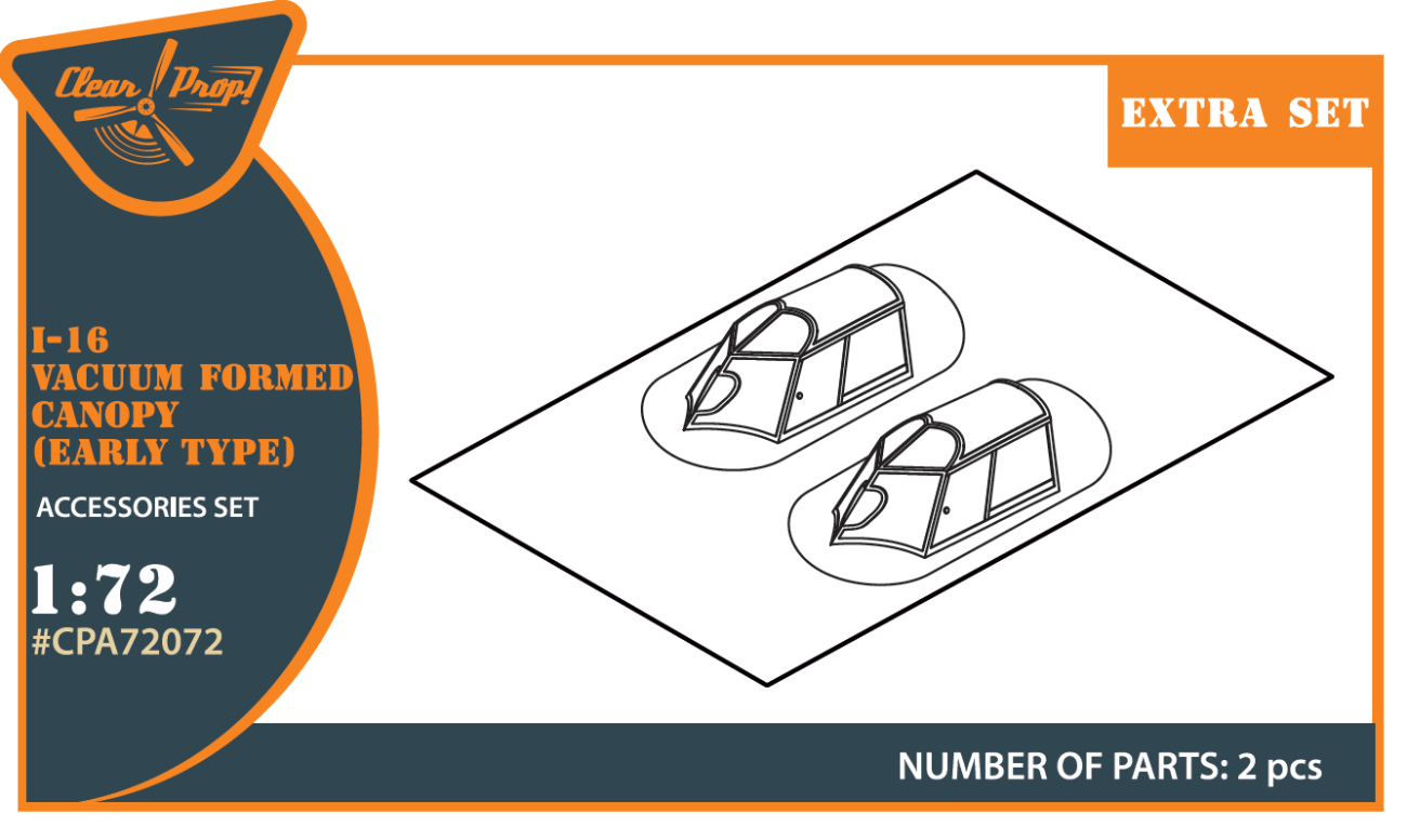 1:72 I-16 vacuum formed canopy (early version)