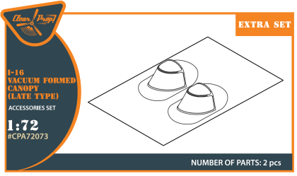 1:72 I-16 vacuum formed canopy (late version)