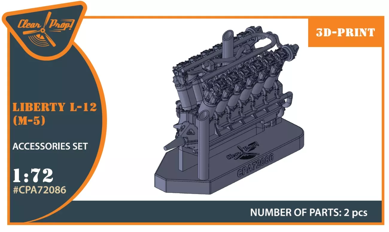1:72 Liberty L-12 engine set 3D print