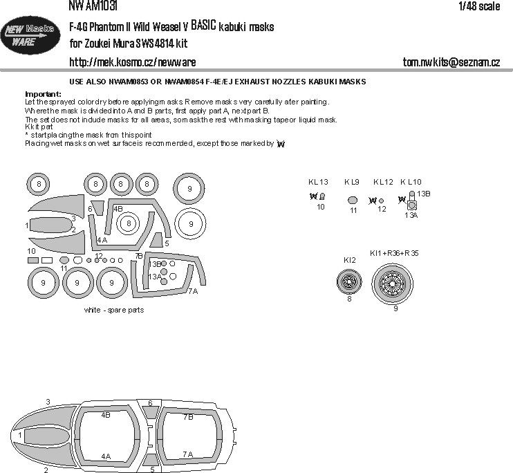 1:48 F-4G Phantom II Wild Weasel V BASIC kabuki masks