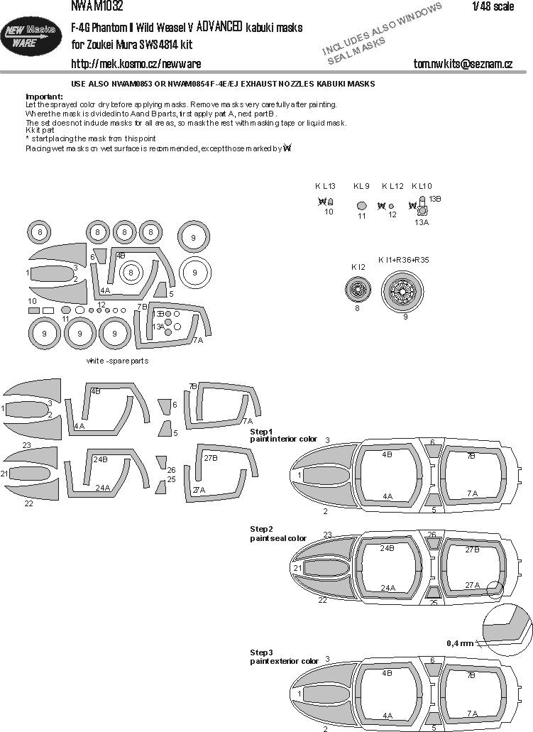 1:48 F-4G Phantom II Wild Weasel V ADVANCED kabuki masks