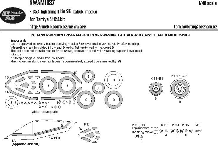 1:48 F-35A Lightning II BASIC kabuki masks