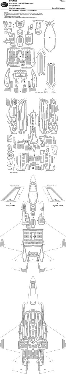 1:48 F-35A Lightning II RAM PANELS (early version camouflage) kabuki masks