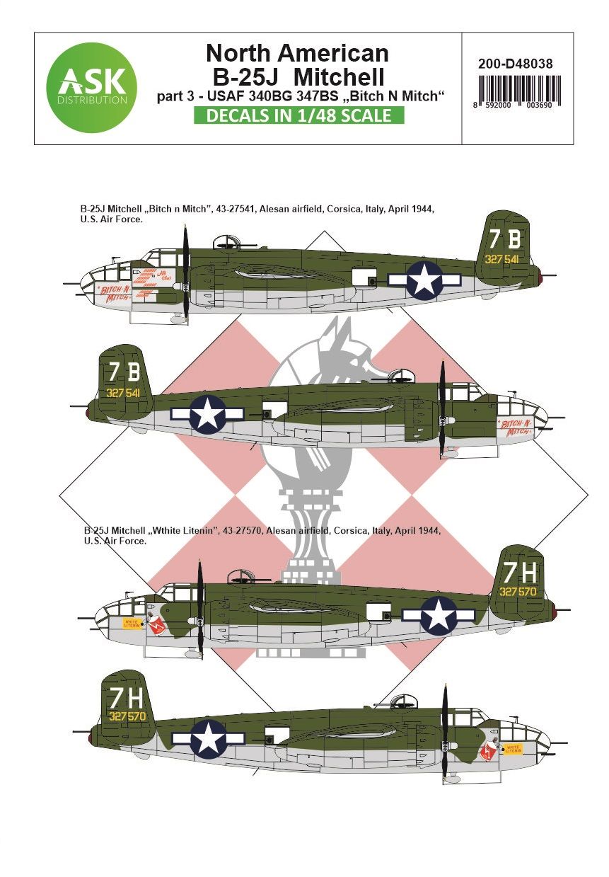 1:48 B-25J Mitchell part 3 - US Air Force 
