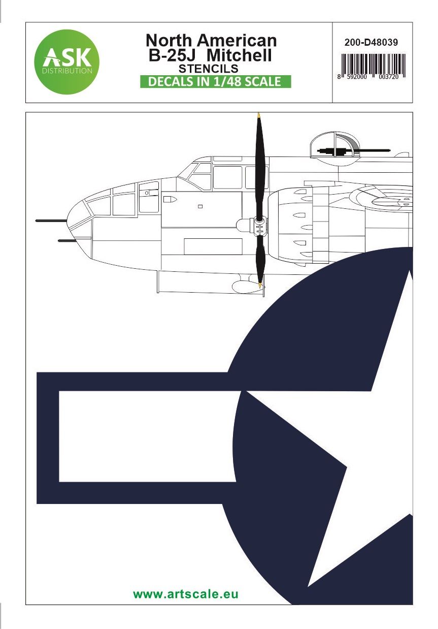 1:48 N.A. B-25J Mitchell stencils