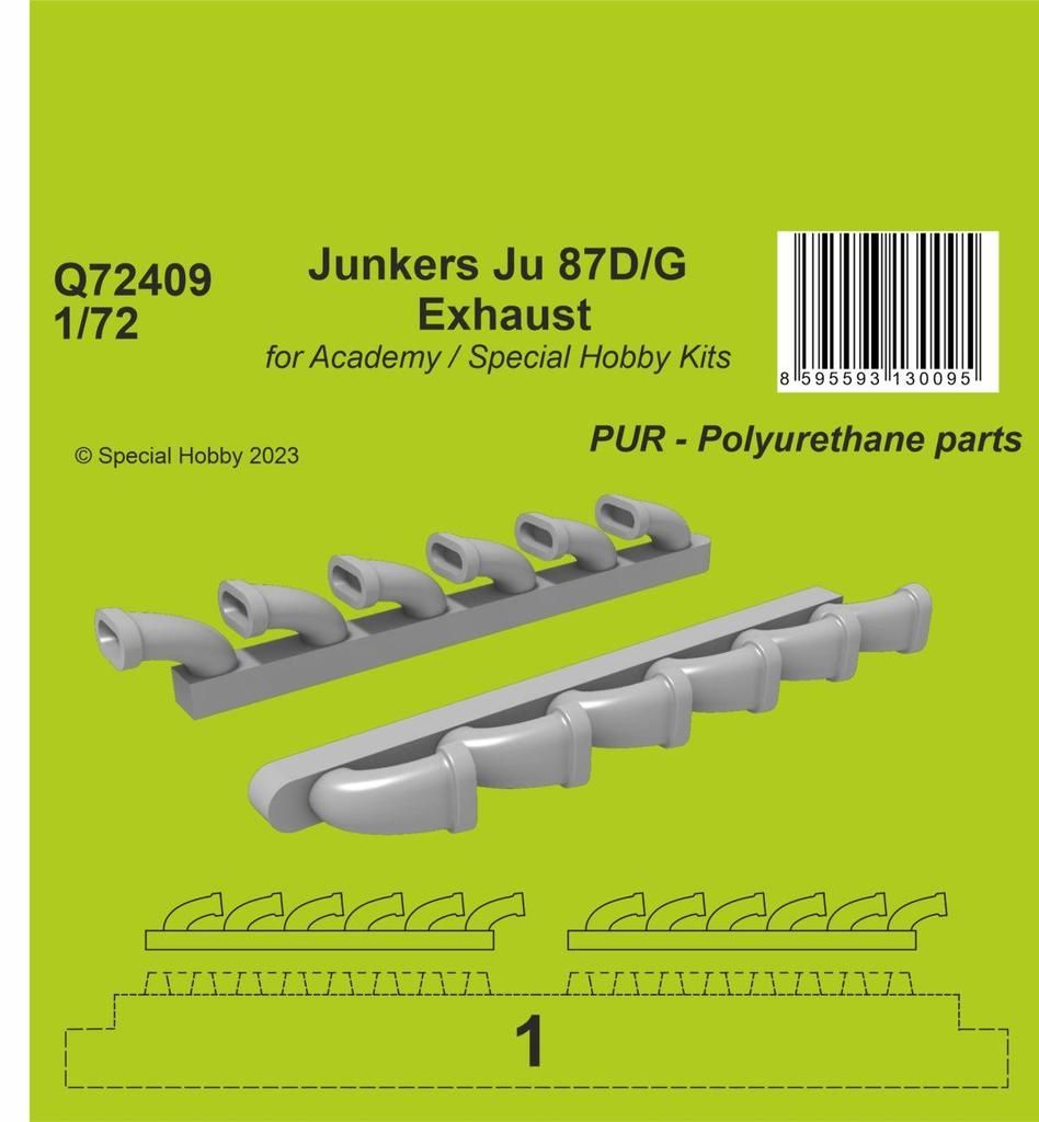 1:72 Junkers Ju 87D/G Exhaust 1/72 / for Academy and Special Hobby Kits