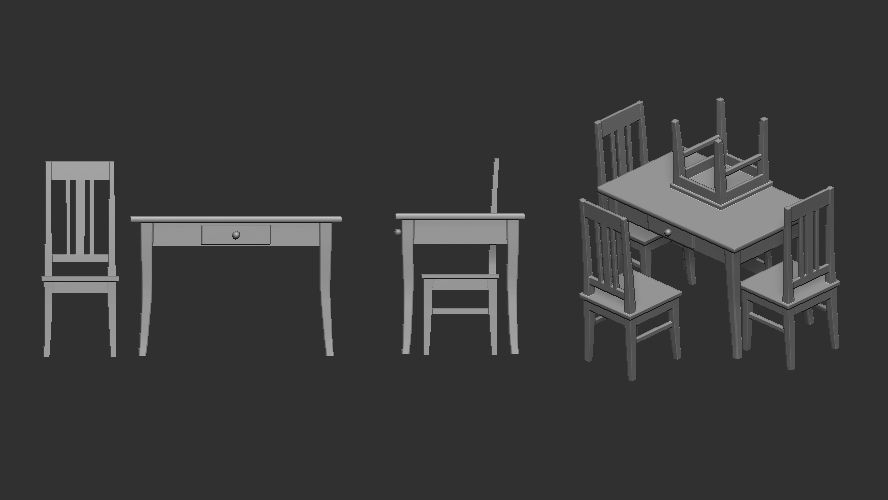 1:48 Table with chairs