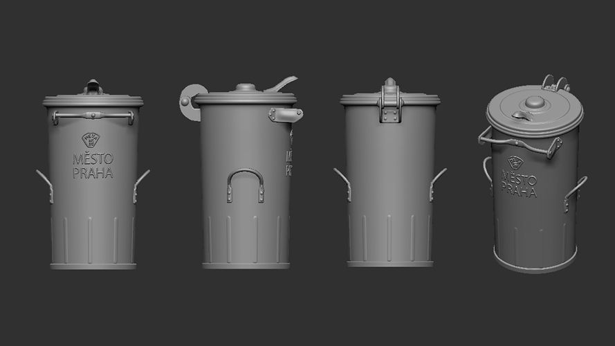 1:48 Dustbin with an inscription