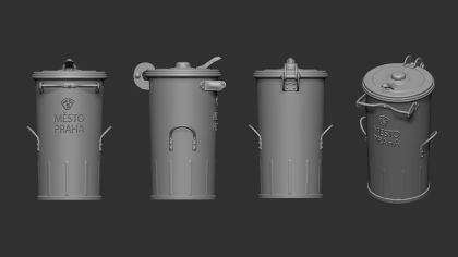 1:48 Dustbin with an inscription