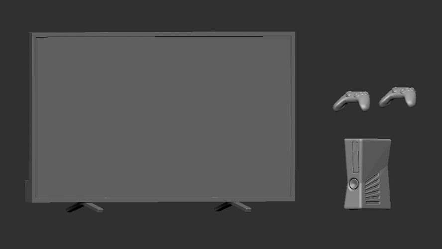 1:72 TV + game console