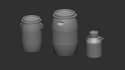 1:72 Plastic barrels and crutches