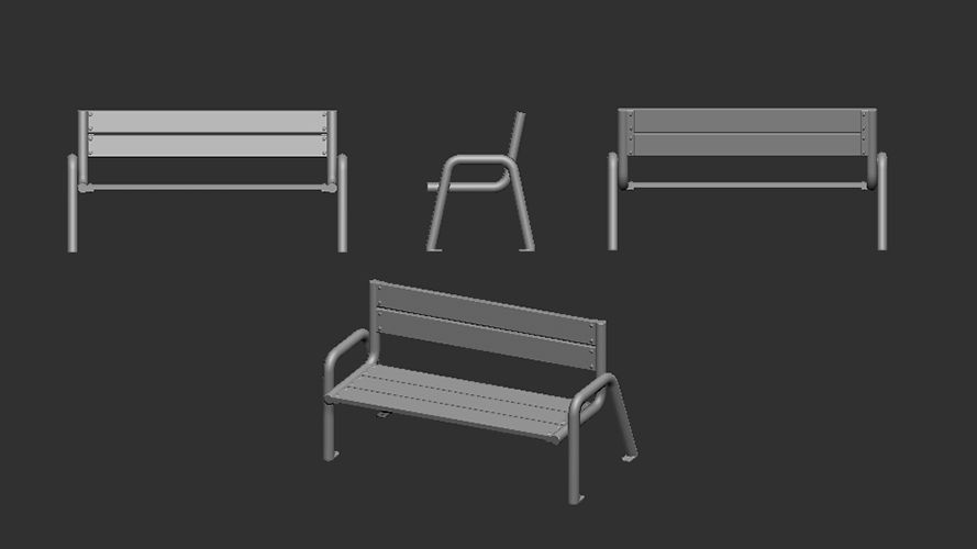 1:72 Tubular bench