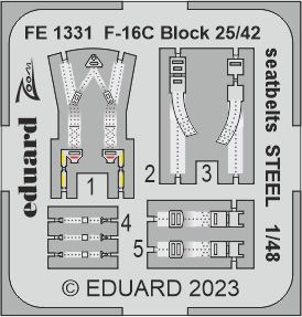 1:48 Lockheed-Martin F-16C Block 25/42 seatbelts STEEL