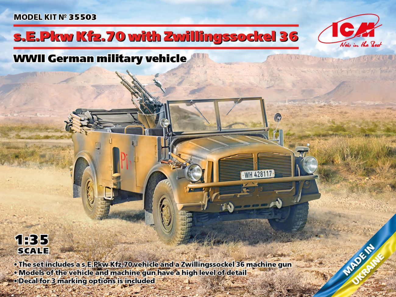 1:35 s.E.Pkw Kfz.70 with Zwillingssockel 36