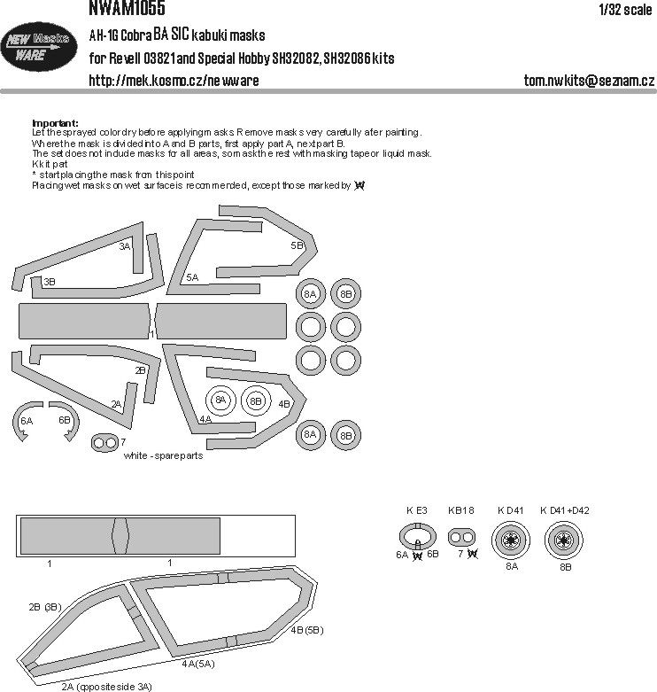 1:32 AH-1G Cobra BASIC kabuki masks
