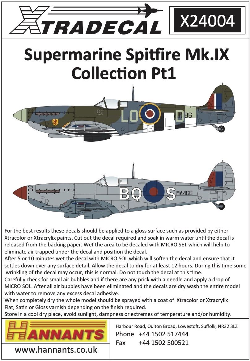 1:24 Supermarine Spitfire Mk.IX Collection Pt1