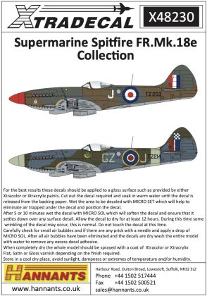 1:48 Supermarine Spitfire FR.Mk.18e Collection