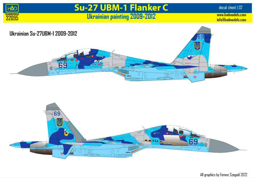1:32 Su-27 UB Ukrainian code 69 EXTENDED cersion