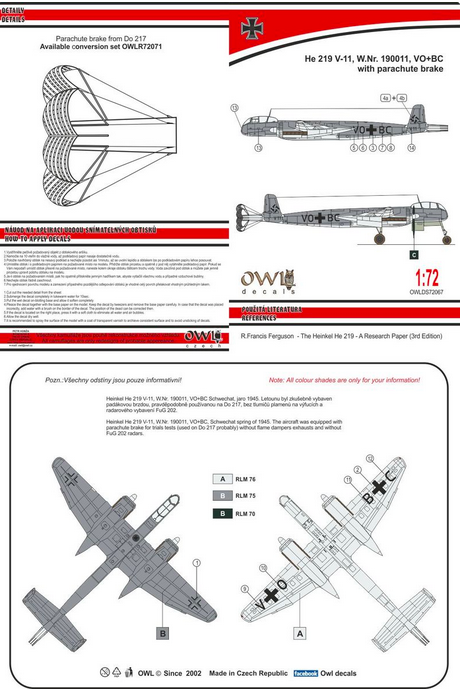 1:72 He 219 V11 with parachute brake