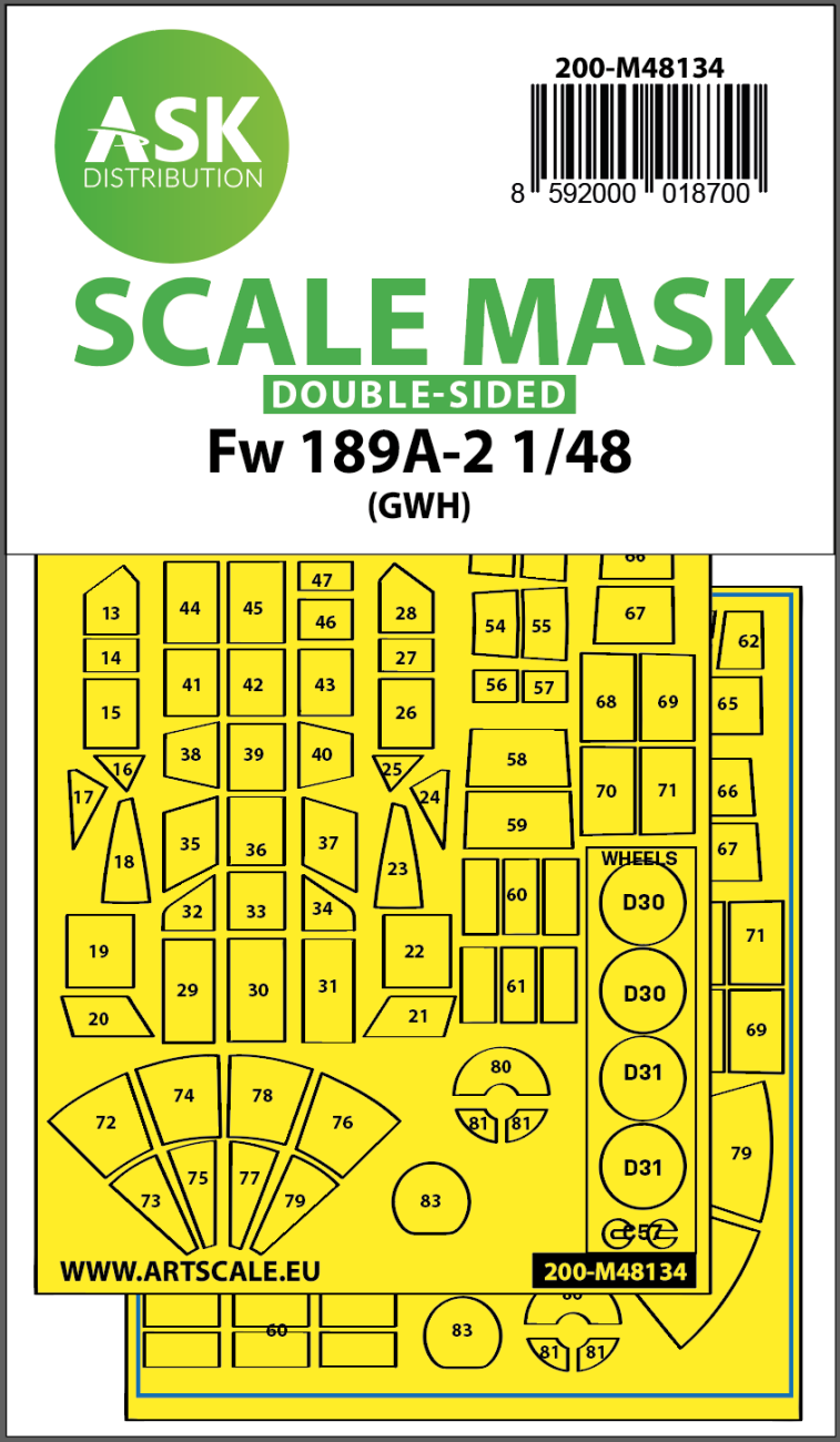 1:48 Fw 189A-2 double-sided express mask for GWH