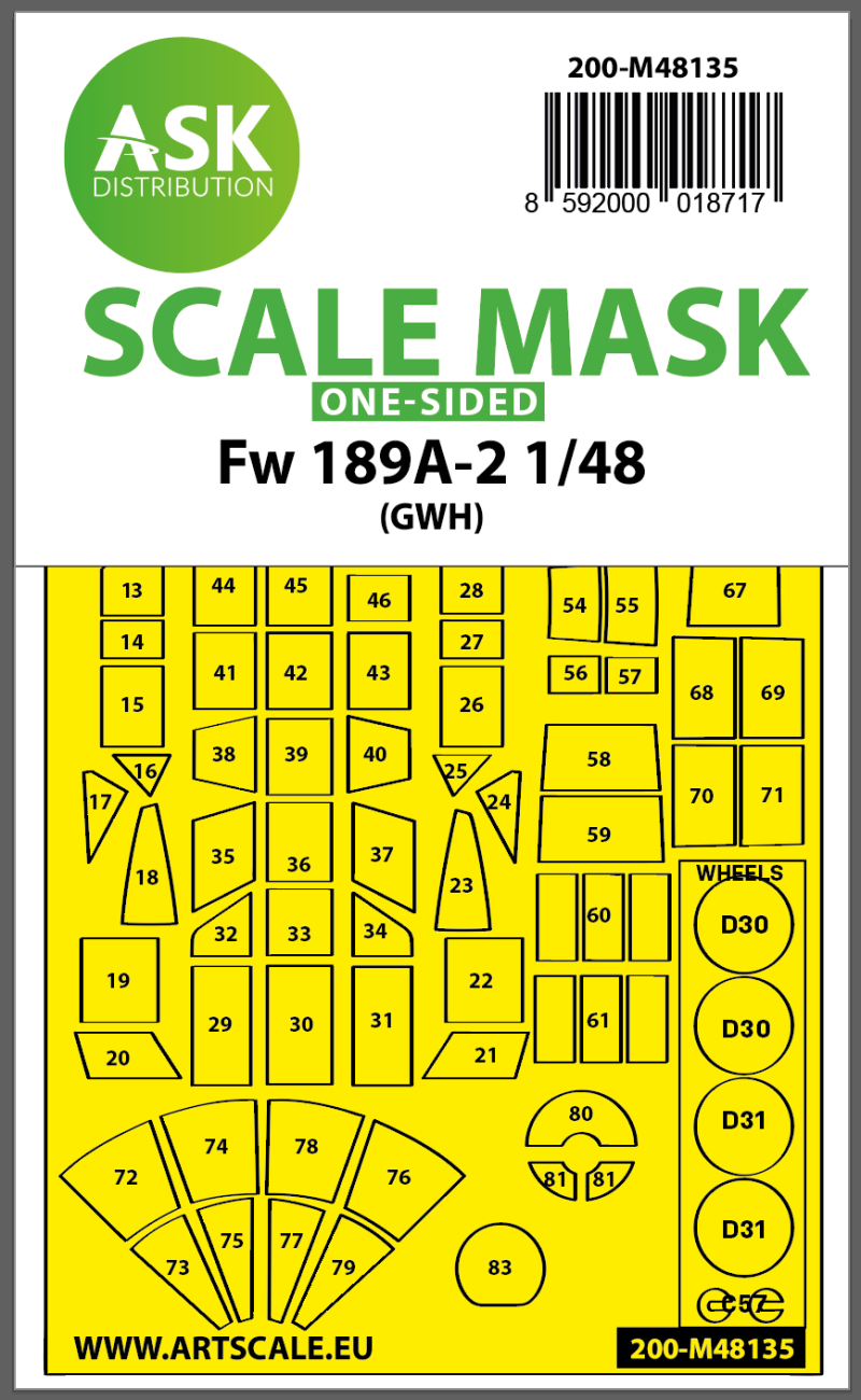 1:48 Fw 189A-2 one-sided express mask for GWH