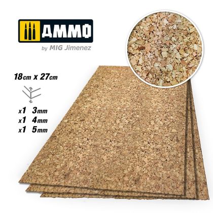 CREATE CORK Thick Grain Mix (3mm, 4mm and 5mm) – 1 pc each size